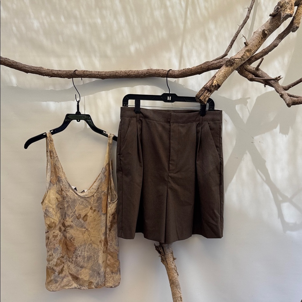 Zara Brown Skirt and Patterned Top Set